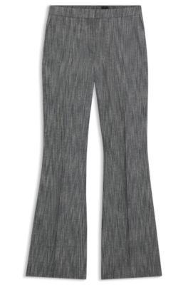 boss regular-fit trousers in melange denim - patterned women's formal pants size 2