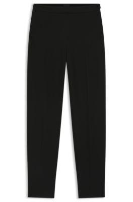 boss regular-fit trousers in stretch fabric - black women's formal pants size 4