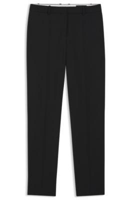 boss regular-fit trousers in virgin wool - black women's formal pants size 6