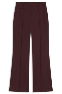 boss regular-fit trousers in virgin-wool twill - dark purple women's formal pants size 10