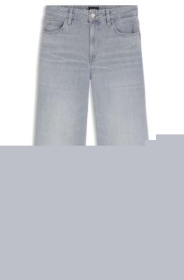 boss relaxed-fit jeans in grey-blue denim - dark grey women's pants size 29/32