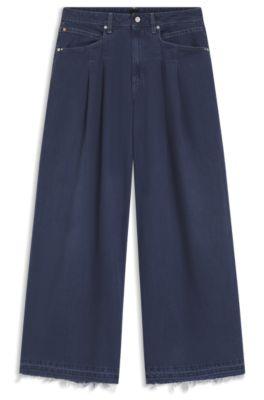 boss relaxed-fit jeans with wide leg - grey women's pants size 27/32
