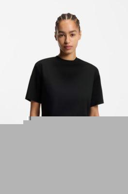 boss relaxed-fit t-shirt in mercerized cotton - black women's t-shirts size m