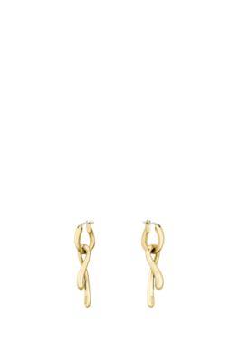 boss ribbon-style earrings in a gold-tone effect - women's jewelry