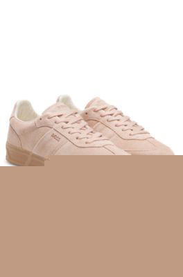 boss rubber-sole trainers in suede - light pink women's sneakers size 8