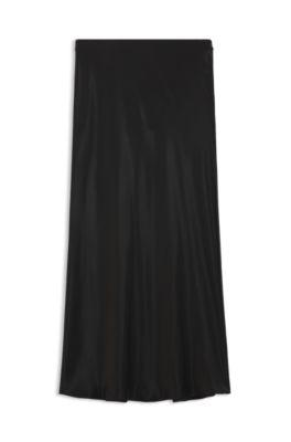 boss satin skirt in a regular fit - black women's a-line skirts size 4