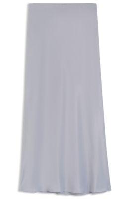 boss satin skirt in a regular fit - light grey women's a-line skirts size 10