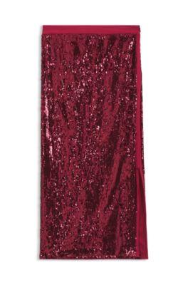 boss sequin-embellished skirt with lustrous inserts - dark red women's casual skirts size s