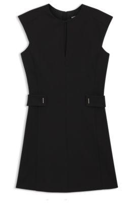 boss shift dress with belt detail - black women's business dresses size 4