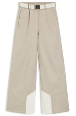 boss ski water-repellent trousers with herringbone weave - white women's pants size m