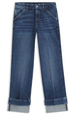 boss slim-fit jeans in indigo stretch denim - dark blue women's pants size 26/32