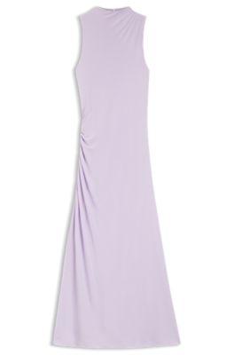 boss slim-fit jersey dress with gathered details - light purple women's maxi dresses size l