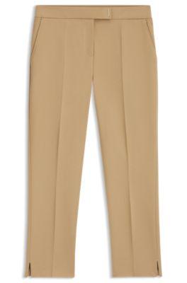 boss slim-fit trousers in stretch jersey - light beige women's formal pants size 0