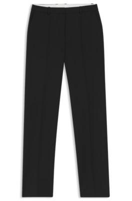 boss straight-leg trousers in virgin wool - black women's formal pants size 8