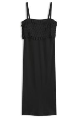 boss strappy dress with laser-cut shapes - black women's maxi dresses size 8