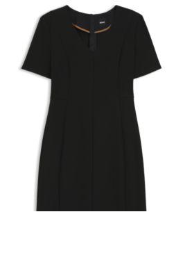 boss stretch dress with v neckline - black women's business dresses size 14