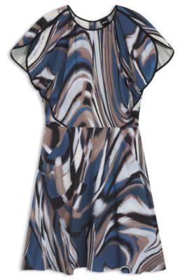 boss swirl-print dress in satin - patterned women's business dresses size 6