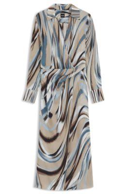 boss swirl-print dress with wrap front - patterned women's business dresses size 2