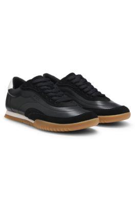 boss trainers in suede and leather - black women's sneakers size 9