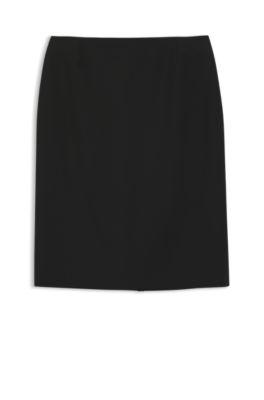 boss virgin-wool pencil skirt in a slim fit - black women's pencil skirts size 8