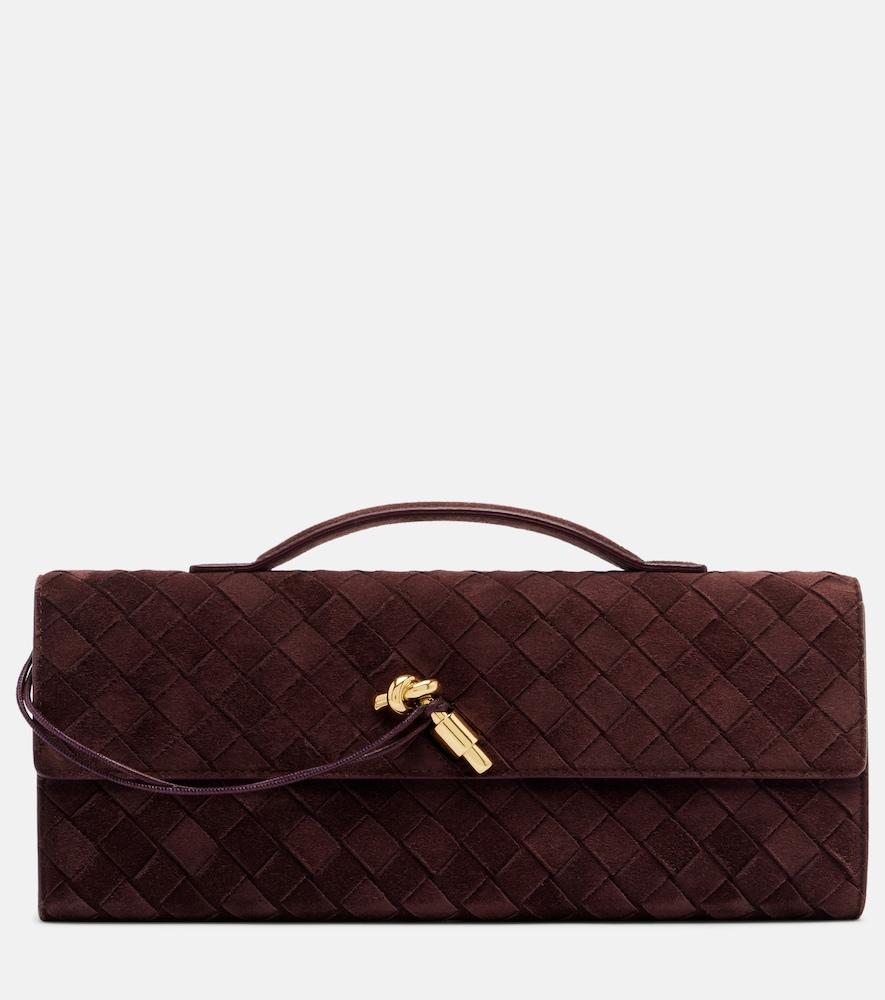 bottega veneta andiamo suede clutch