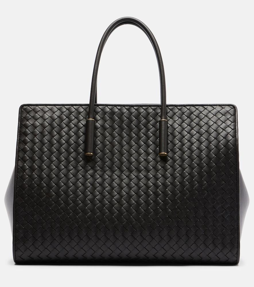bottega veneta barbara intrecciato leather tote bag