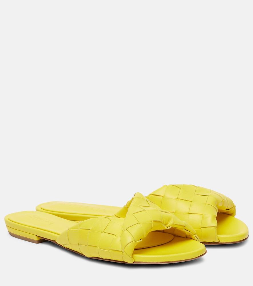 bottega veneta blink intrecciato leather slides