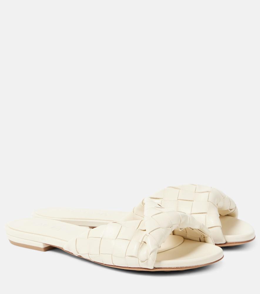 bottega veneta blink intrecciato leather slides