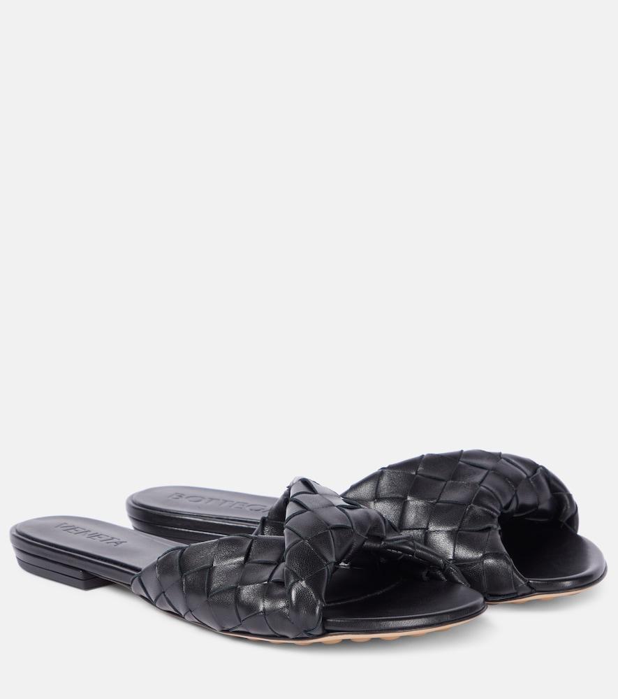 bottega veneta blink intrecciato leather slides