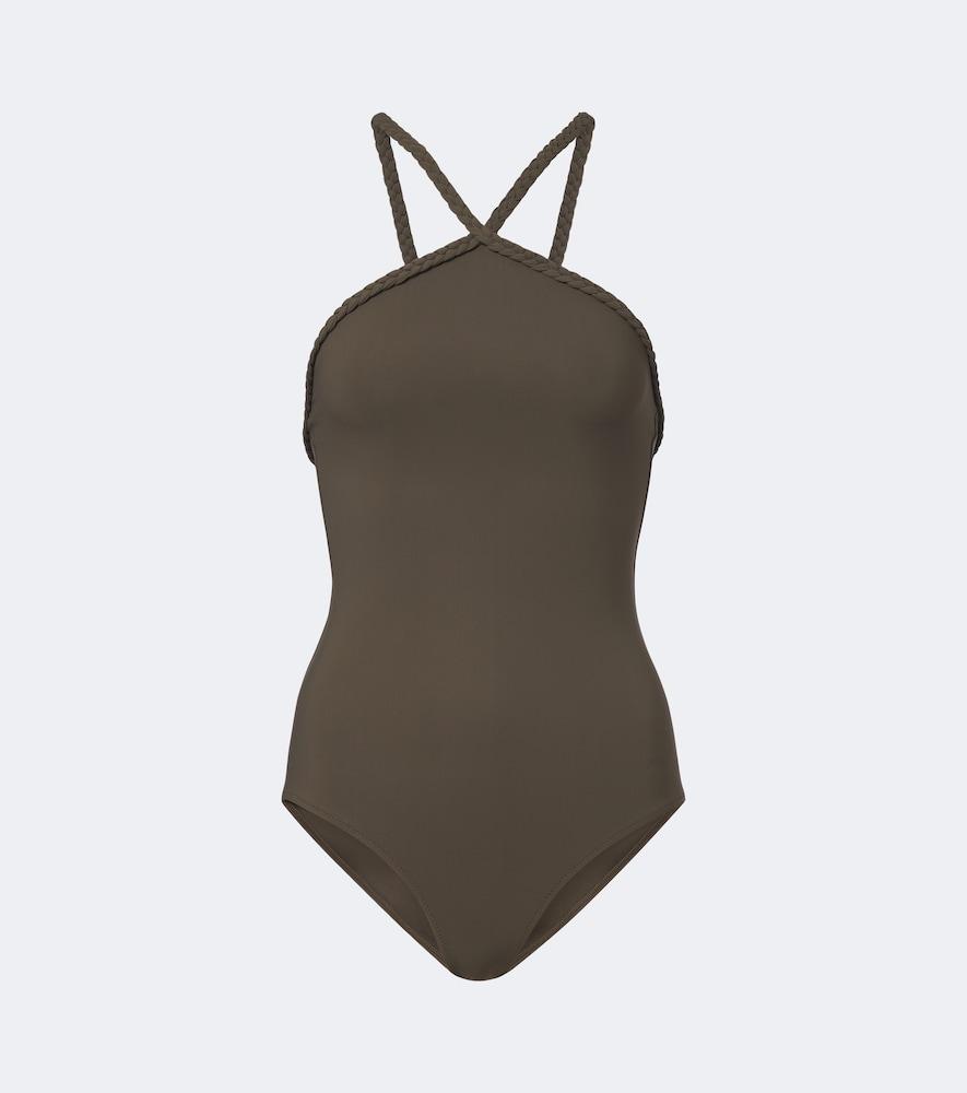 bottega veneta braided-trim swimsuit