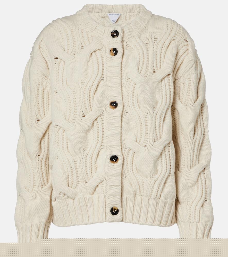 bottega veneta cable-knit wool cardigan