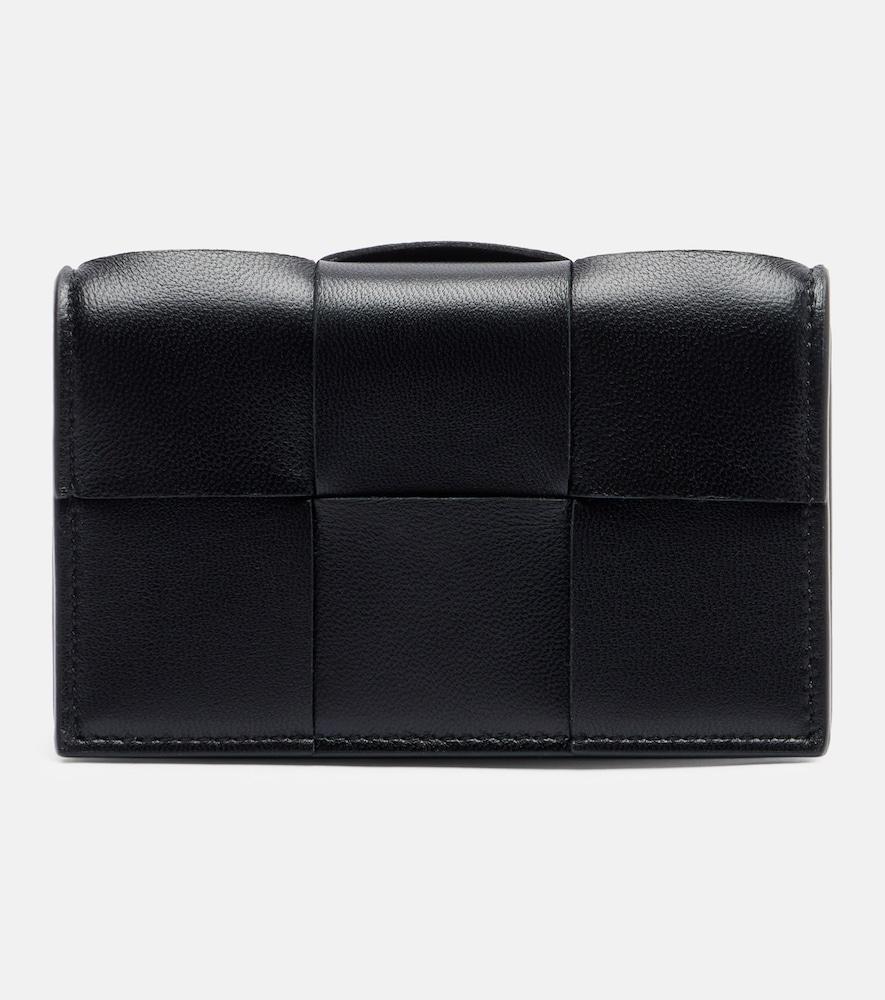 bottega veneta cassette intrecciato leather card case