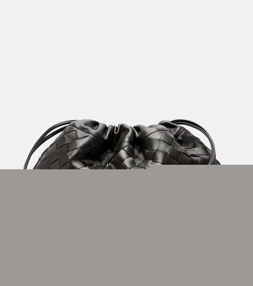 bottega veneta dustbag small raffia and leather pouch