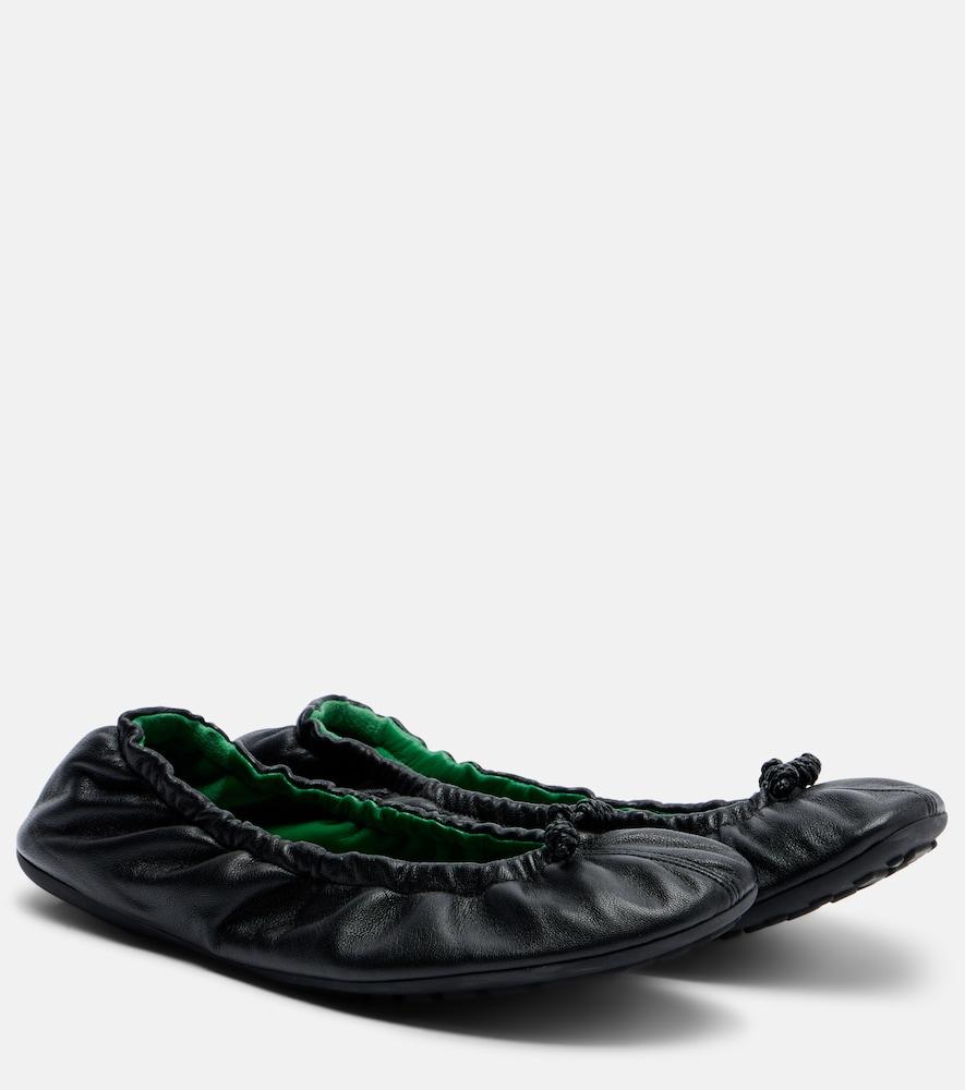 bottega veneta fantasmina knot leather ballet flats