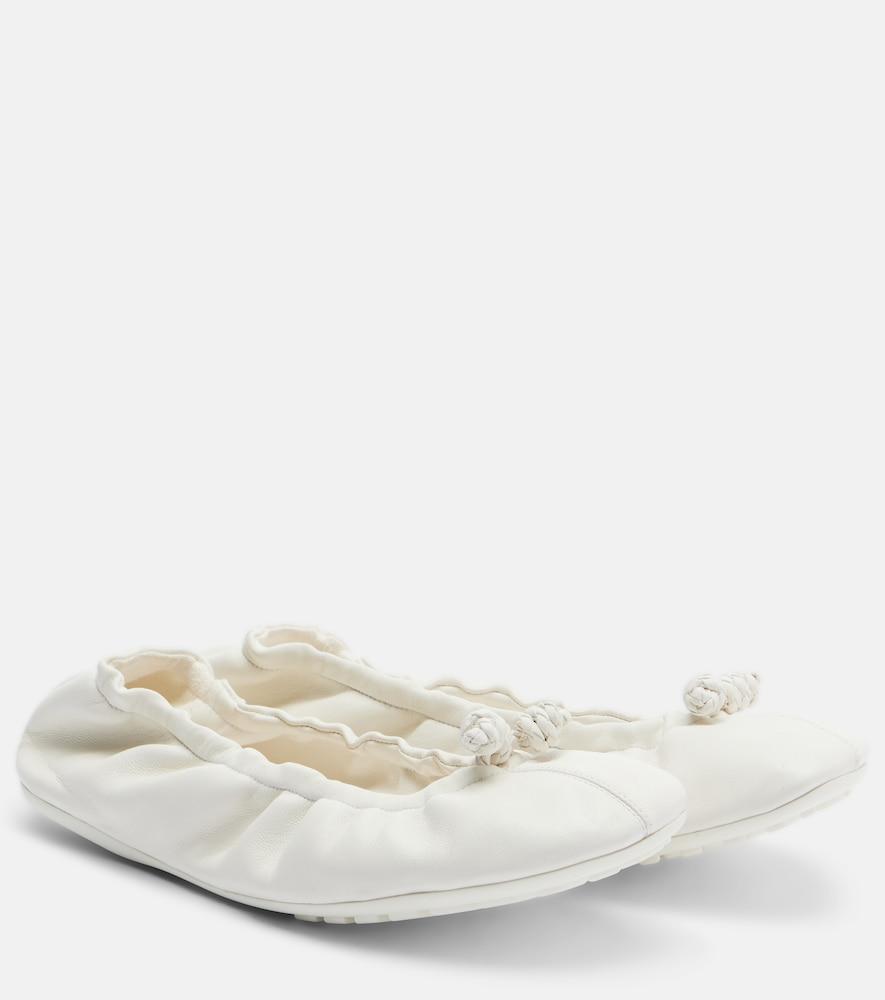 bottega veneta fantasmina knot leather ballet flats