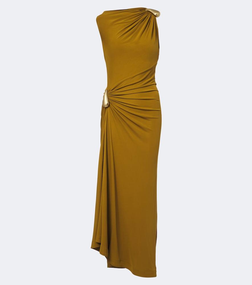 bottega veneta gathered jersey maxi dress