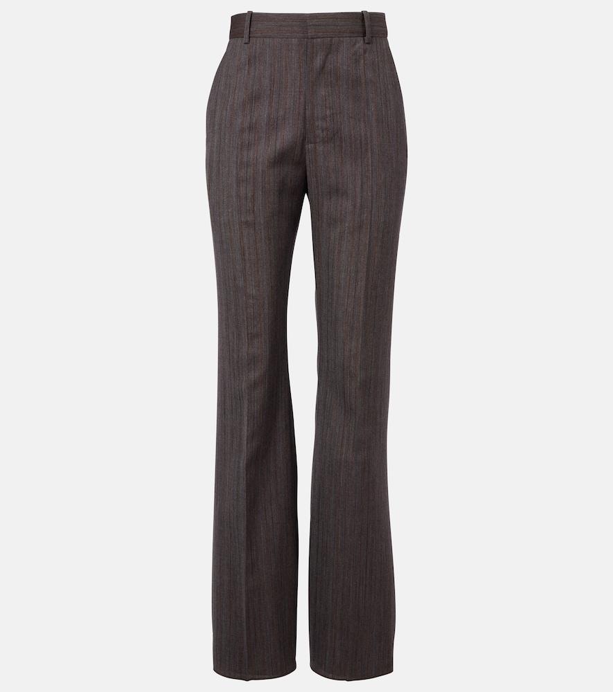 bottega veneta high-rise wool flared pants