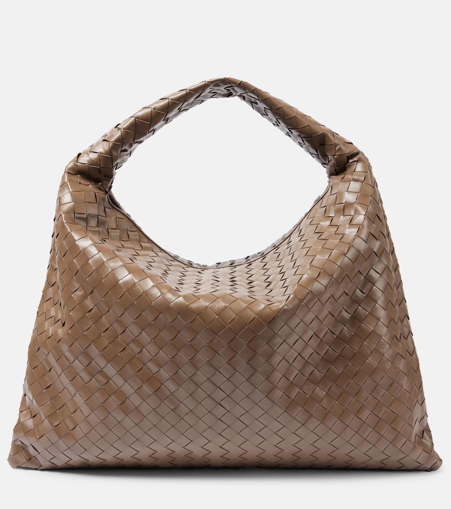 bottega veneta hop large intrecciato leather shoulder bag