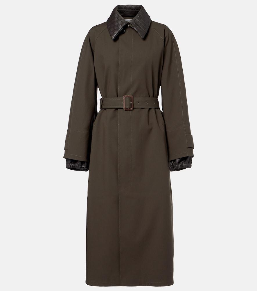 bottega veneta intrecciato cotton-blend trench coat
