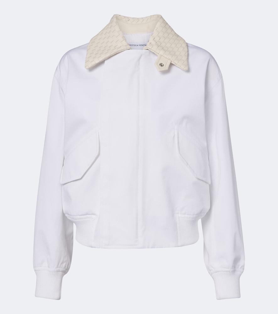 bottega veneta intrecciato cotton blouson jacket