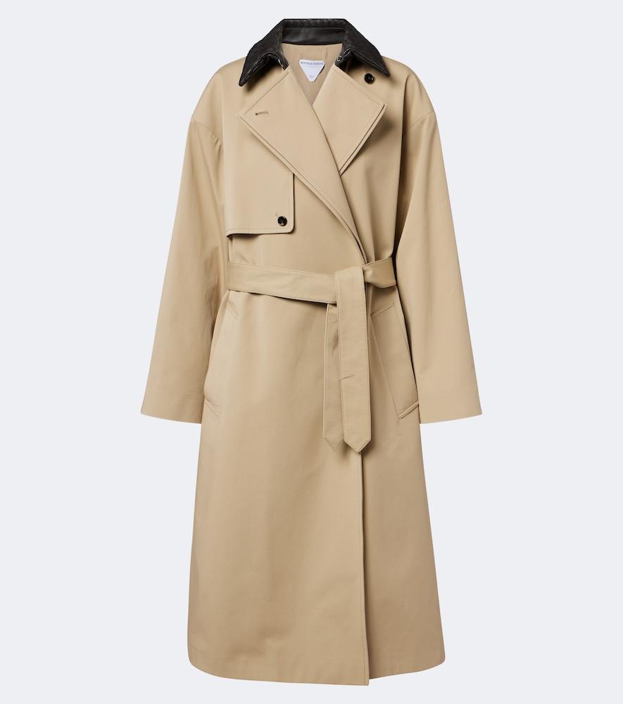 bottega veneta intrecciato cotton trench coat