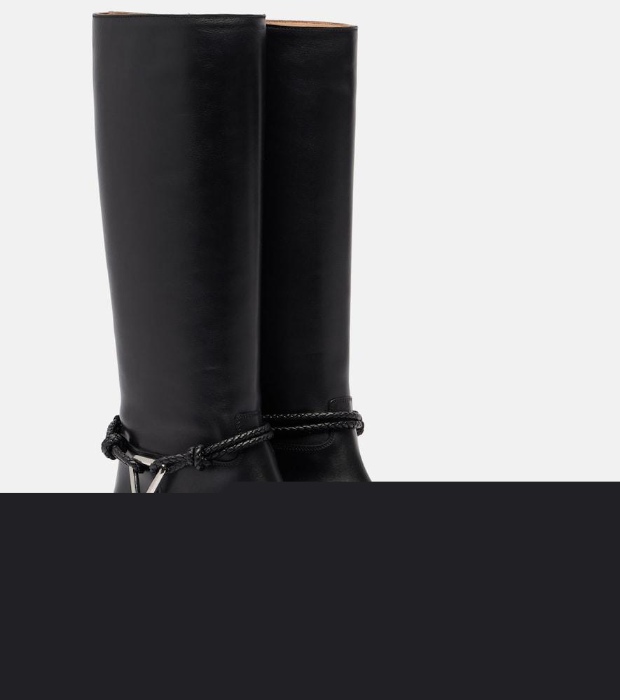 bottega veneta james leather knee-high boots