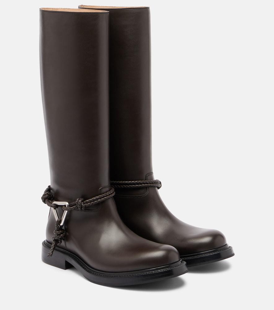 bottega veneta james leather knee-high boots