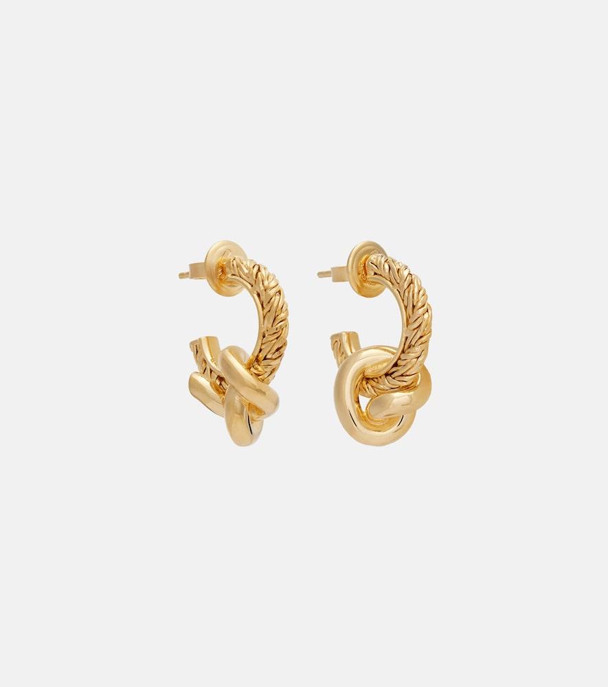 bottega veneta knot gold-plated hoop earrings