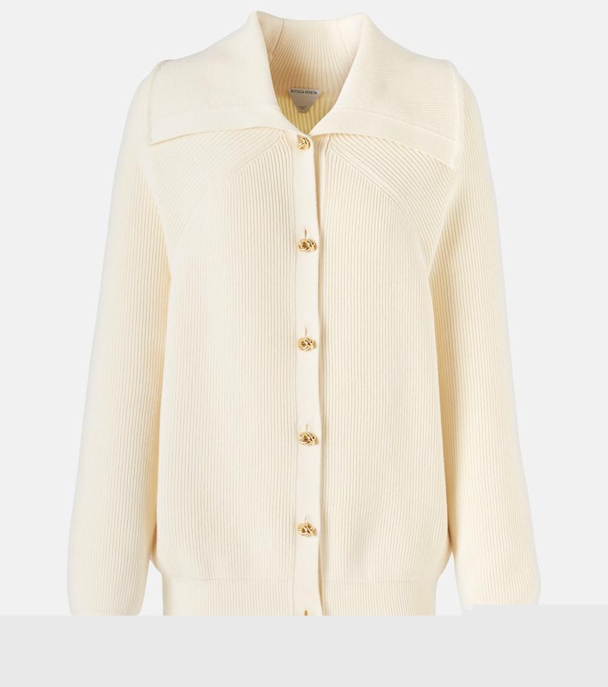 bottega veneta knot ribbed-knit cotton cardigan