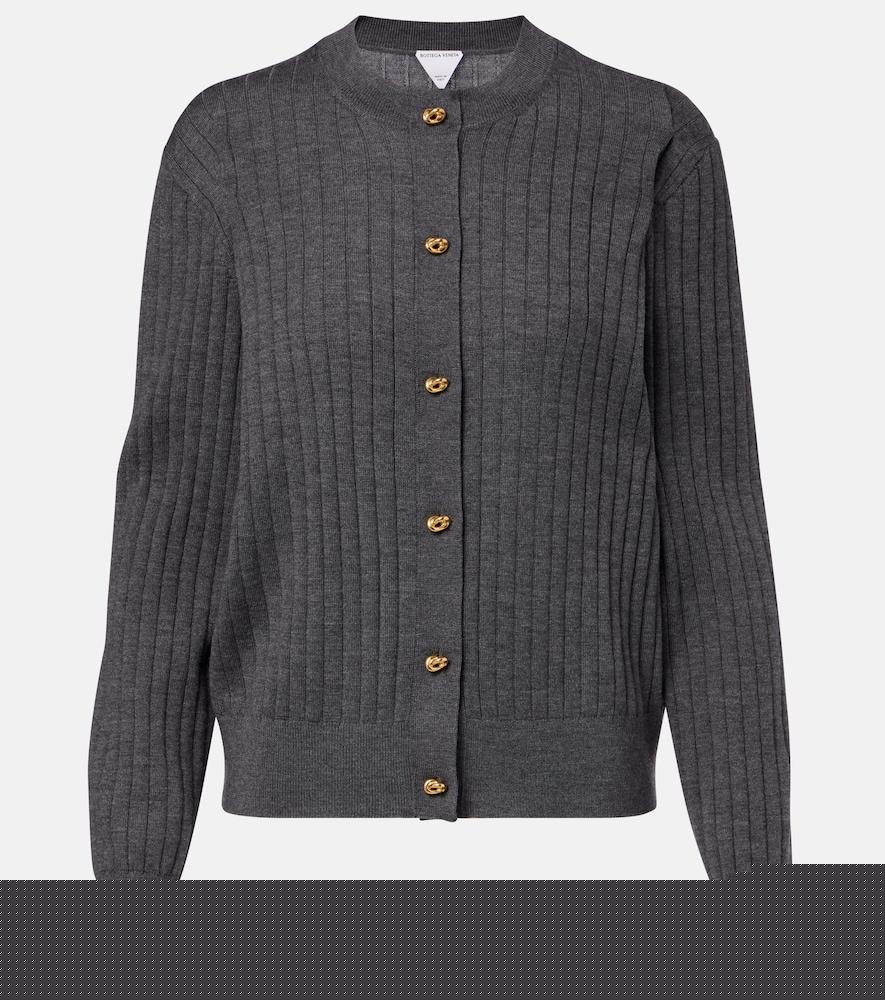 bottega veneta knot ribbed-knit wool cardigan