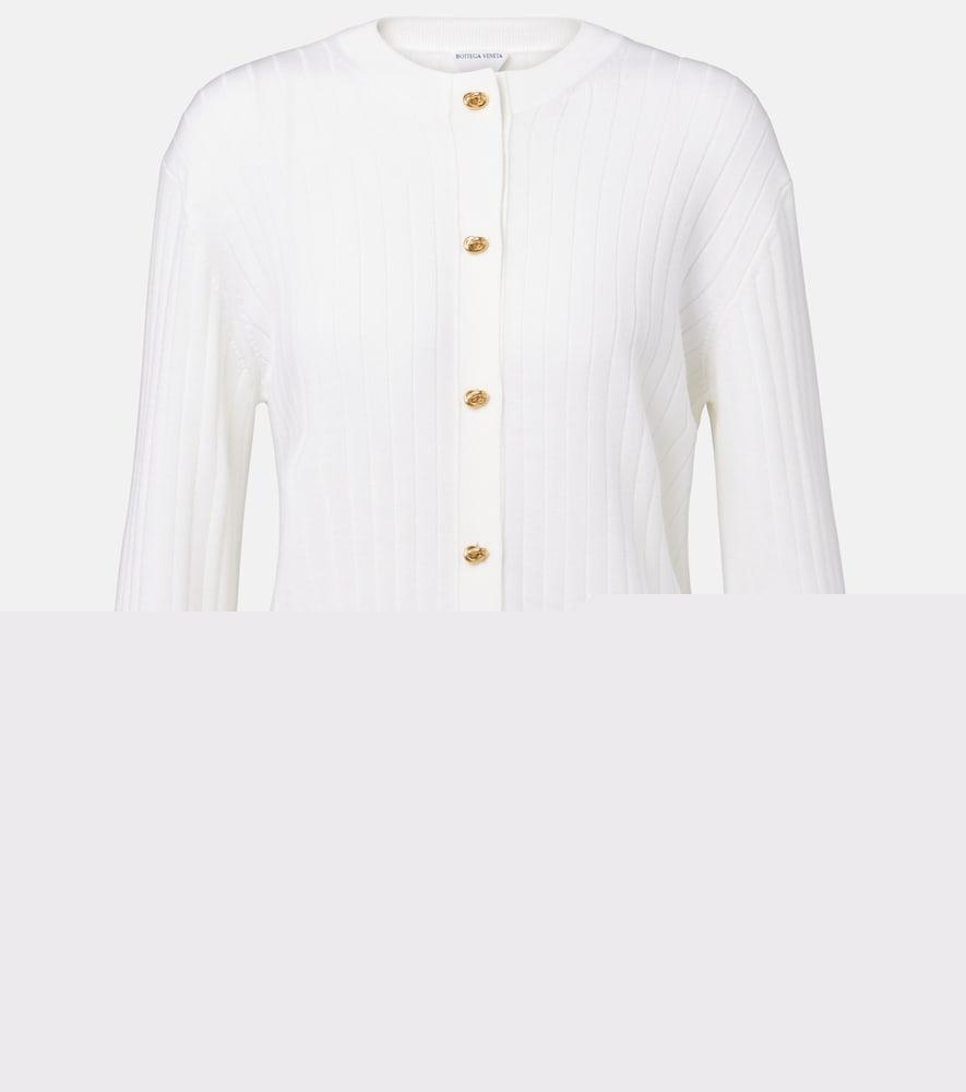 bottega veneta knot ribbed-knit wool cardigan
