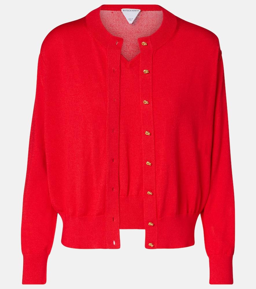 bottega veneta knot sweater vest and cardigan set