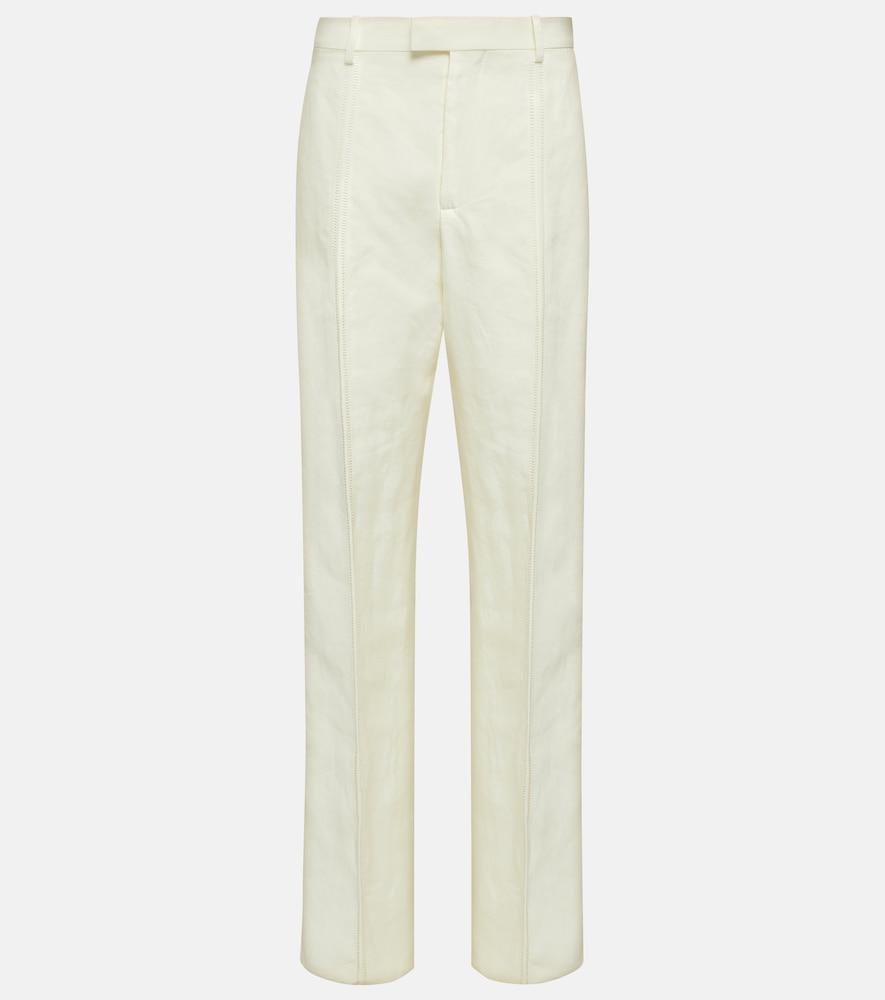 bottega veneta linen straight pants