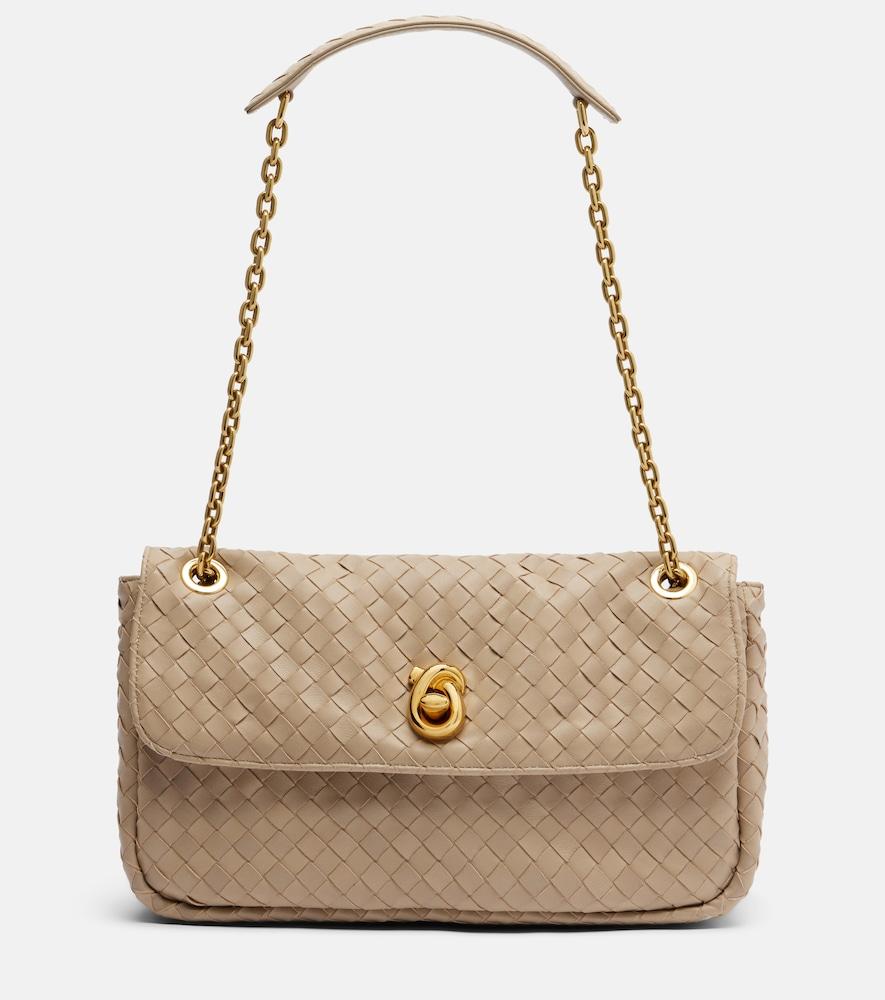 bottega veneta madison intrecciato leather shoulder bag